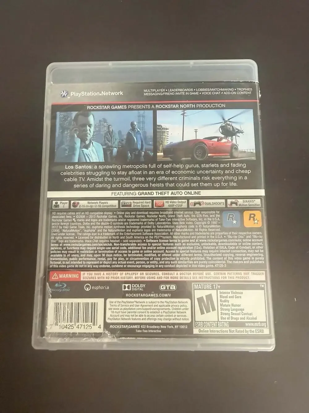Grand Theft Auto V (GTA 5) for PlayStation 3, Complete with Manual and Map